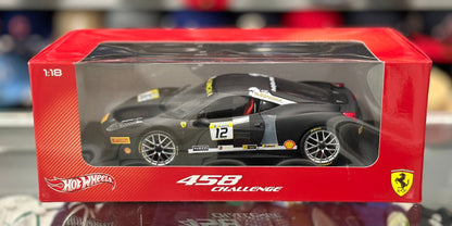 Hot Wheels Ferrari 458 Challenge Black 1/18 Scale Diecast Model Car | New - Product Image