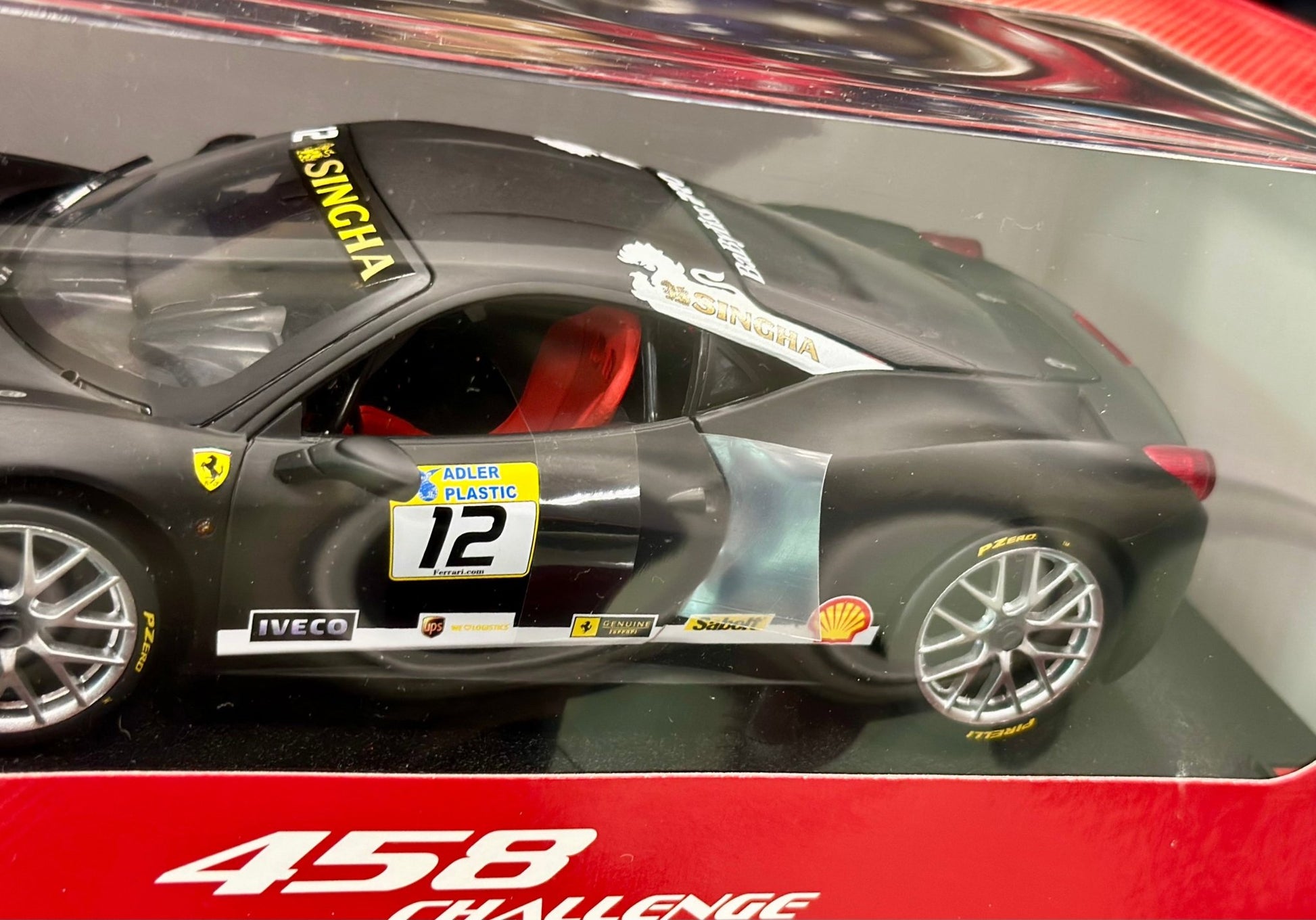 Hot Wheels Ferrari 458 Challenge Black 1/18 Scale Diecast Model Car | New - Product Image