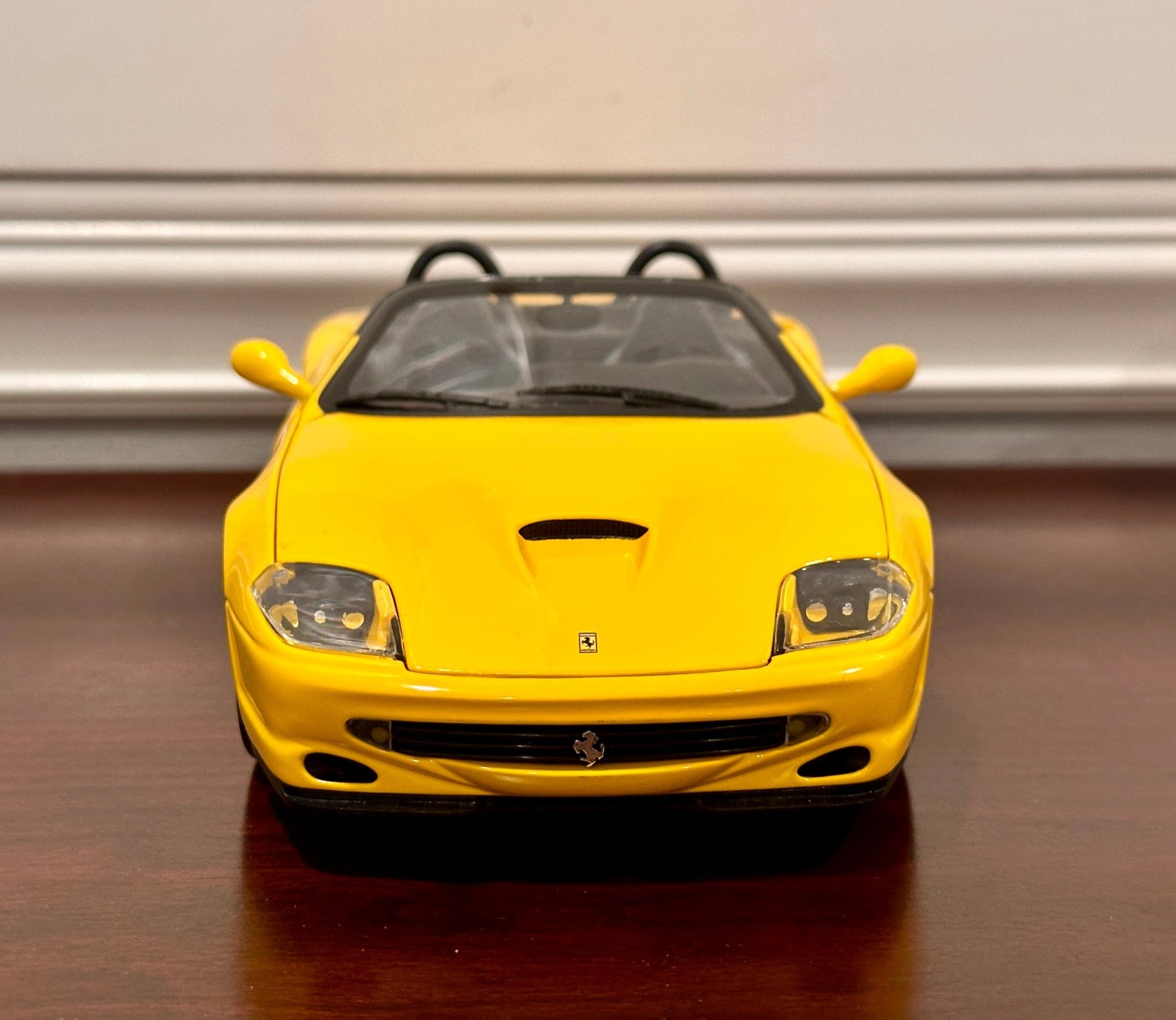 Hot Wheels Ferrari 550 Barchetta Yellow 1/18 Scale Diecast Model Car - Product Image