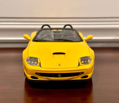 Hot Wheels Ferrari 550 Barchetta Yellow 1/18 Scale Diecast Model Car - Product Image