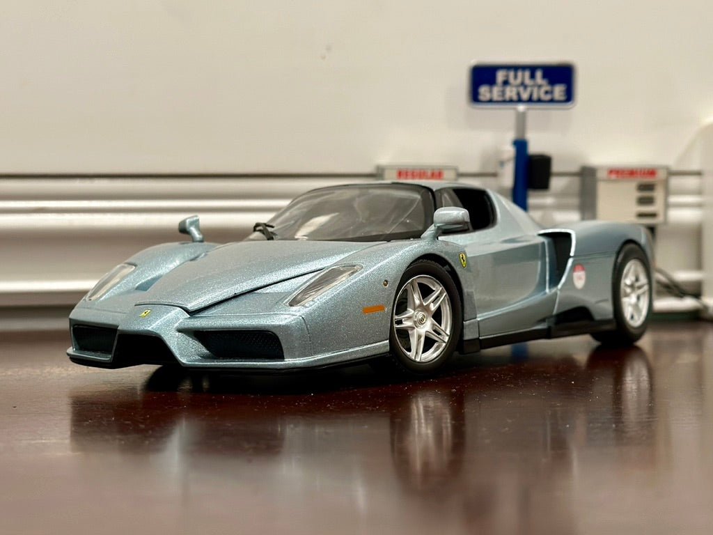 Hot Wheels Ferrari Enzo Silver 1/18 Scale Diecast Model Car | Limited Edition - Product Image