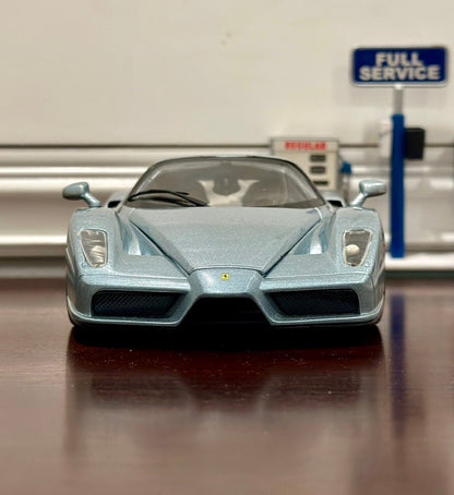 Hot Wheels Ferrari Enzo Silver 1/18 Scale Diecast Model Car | Limited Edition - Product Image