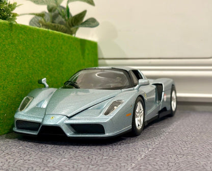Hot Wheels Ferrari Enzo Silver 1/18 Scale Diecast Model Car | Limited Edition - Product Image