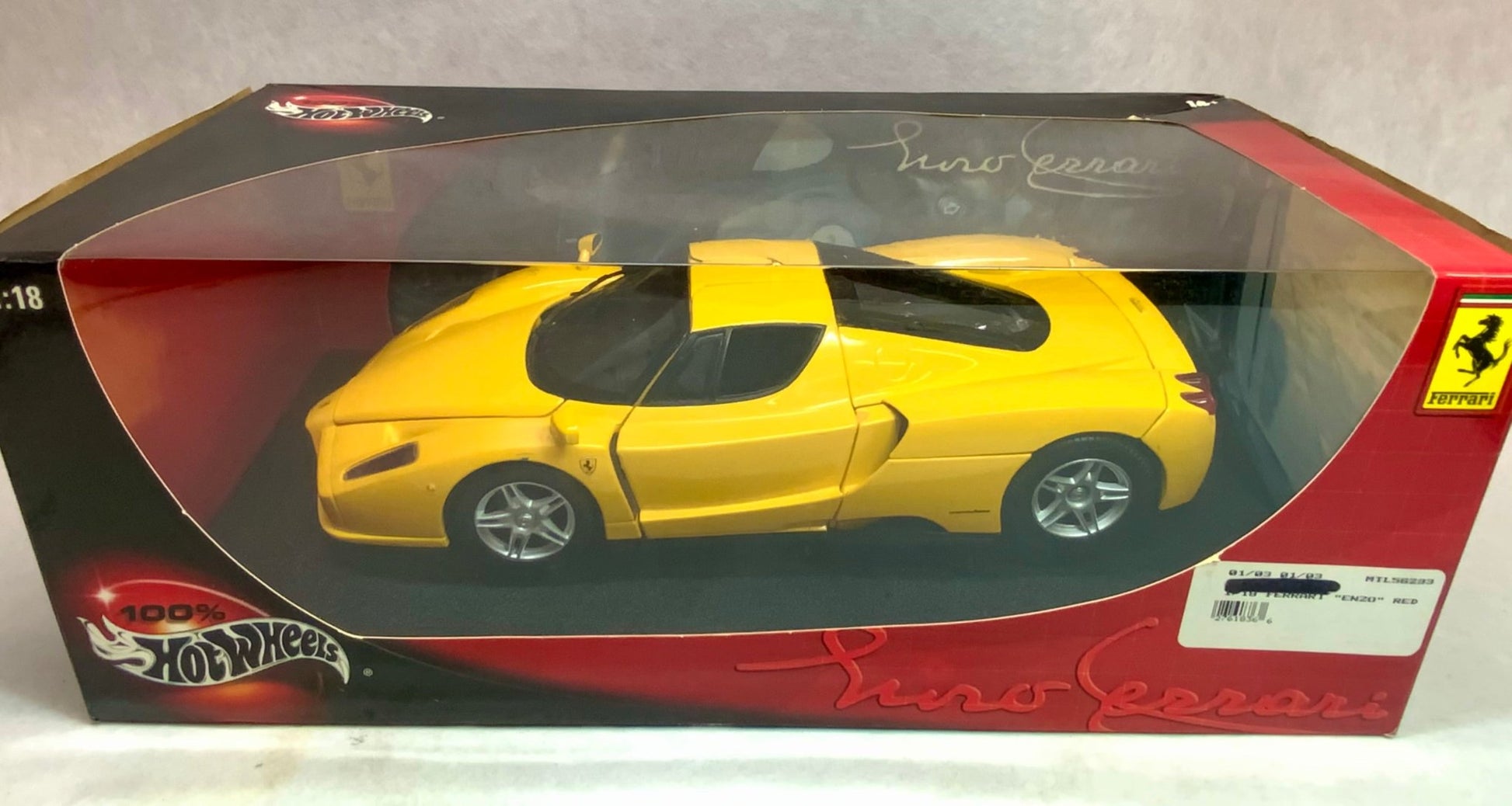 Hot Wheels Ferrari Enzo Yellow 1/18 Scale Diecast Model Car - Product Image