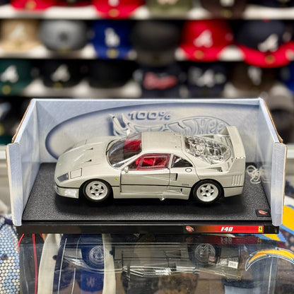 Hot Wheels Ferrari F40 Silver 'Only 20 Made' 1/18 Scale Diecast Model Car | Box May Vary - Product Image