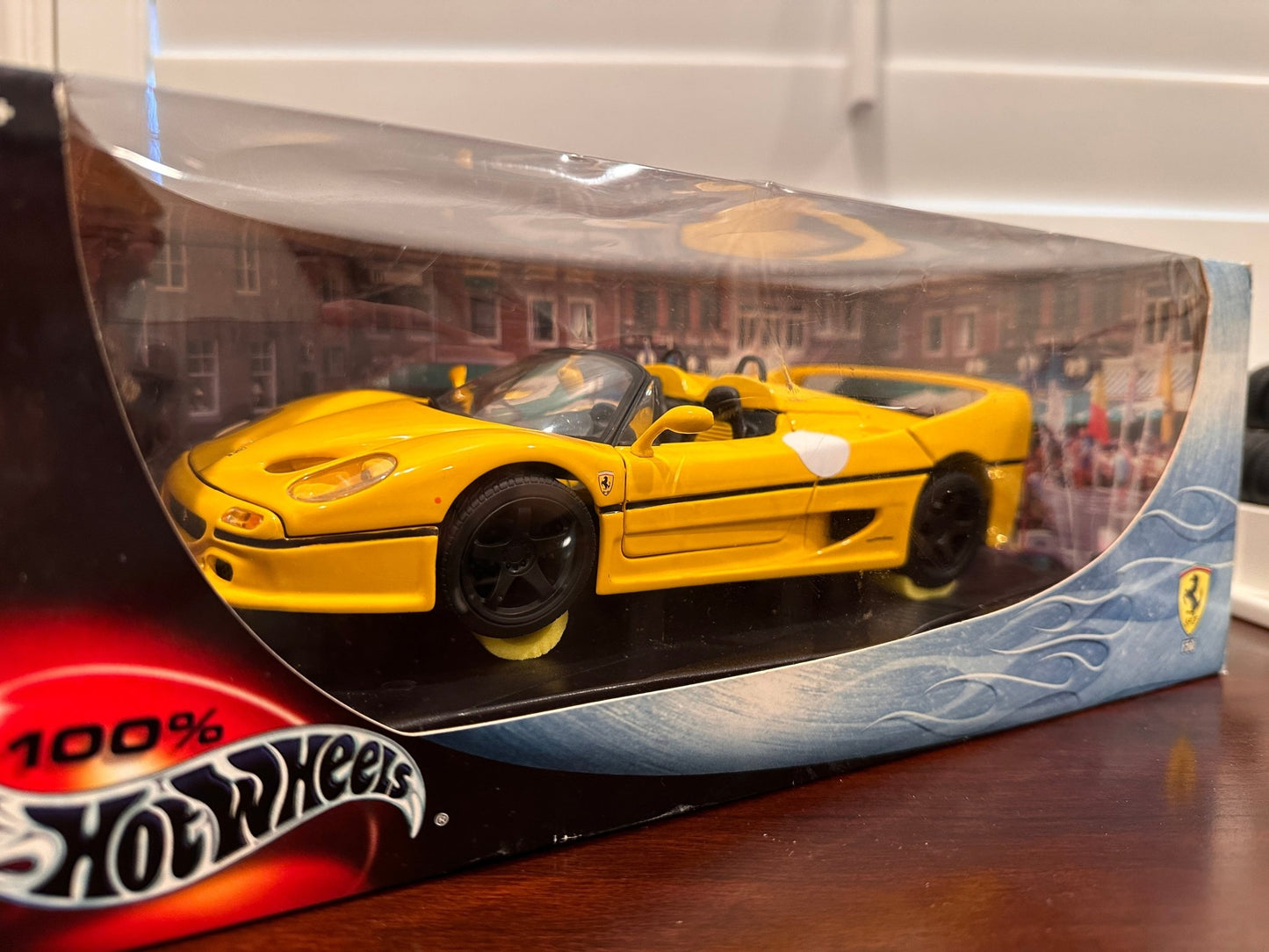 Hot Wheels Ferrari F50 Open-Top Yellow 1/18 Scale Diecast Model Car | Custom - Product Image