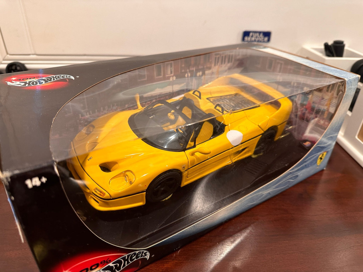 Hot Wheels Ferrari F50 Open-Top Yellow 1/18 Scale Diecast Model Car | Custom - Product Image