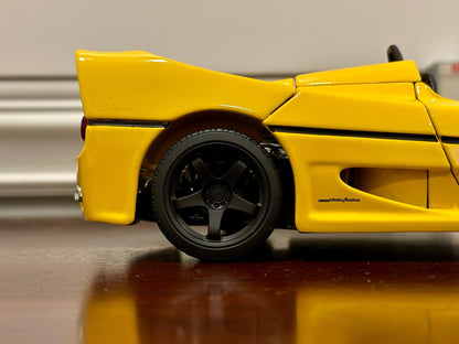 Hot Wheels Ferrari F50 Open-Top Yellow 1/18 Scale Diecast Model Car | Custom - Product Image