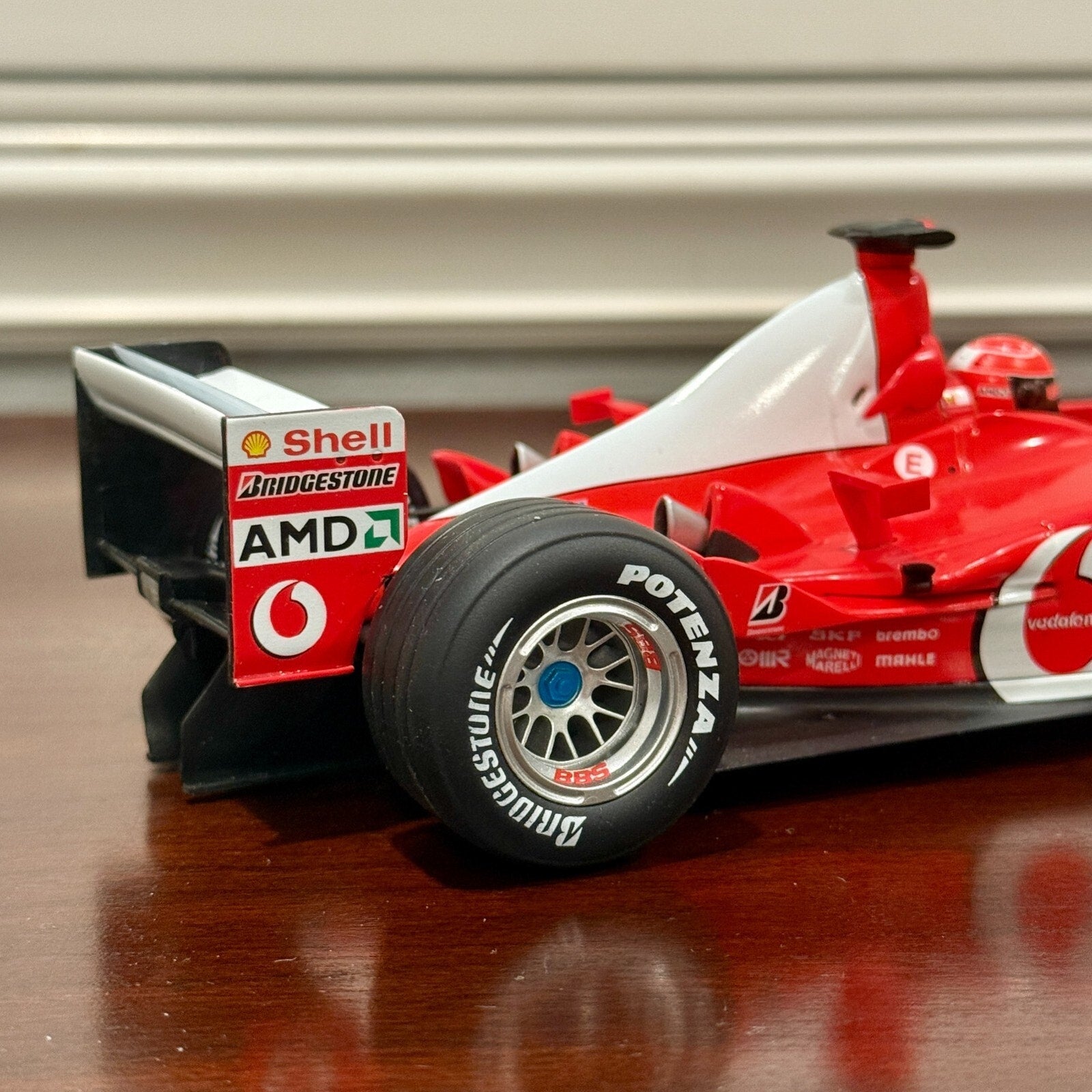 Hot Wheels Ferrari Formula One 'F2002 Michael Schumacher French GP' 1/18 Scale Diecast Model F1 Car - Product Image
