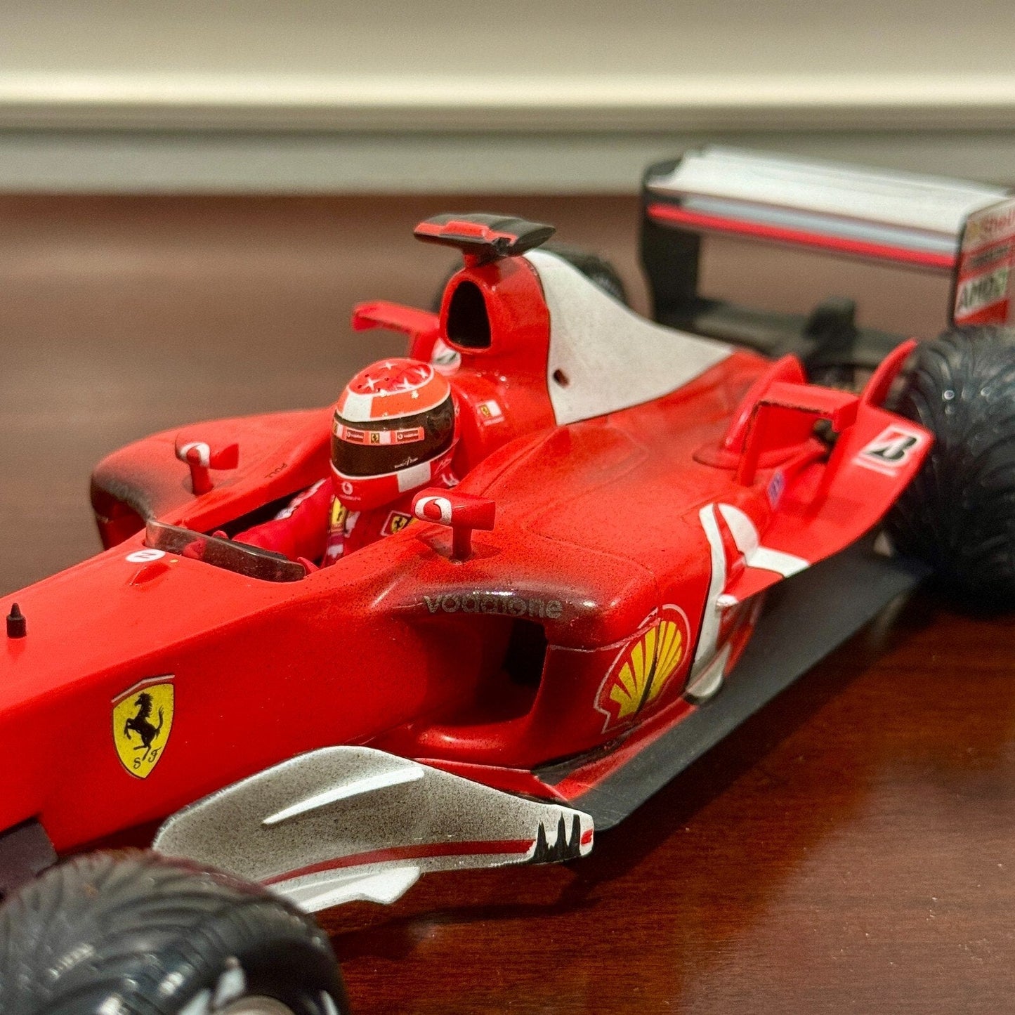 Hot Wheels Ferrari Formula One 'F2003-GA After Race Wet Wheels Michael Schumacher' 1/18 Scale Diecast Model F1 Car - Product Image