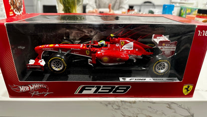 Hot Wheels Ferrari Formula One 'Felipe Massa F138' 1/18 Scale Diecast Model F1 Car - Product Image