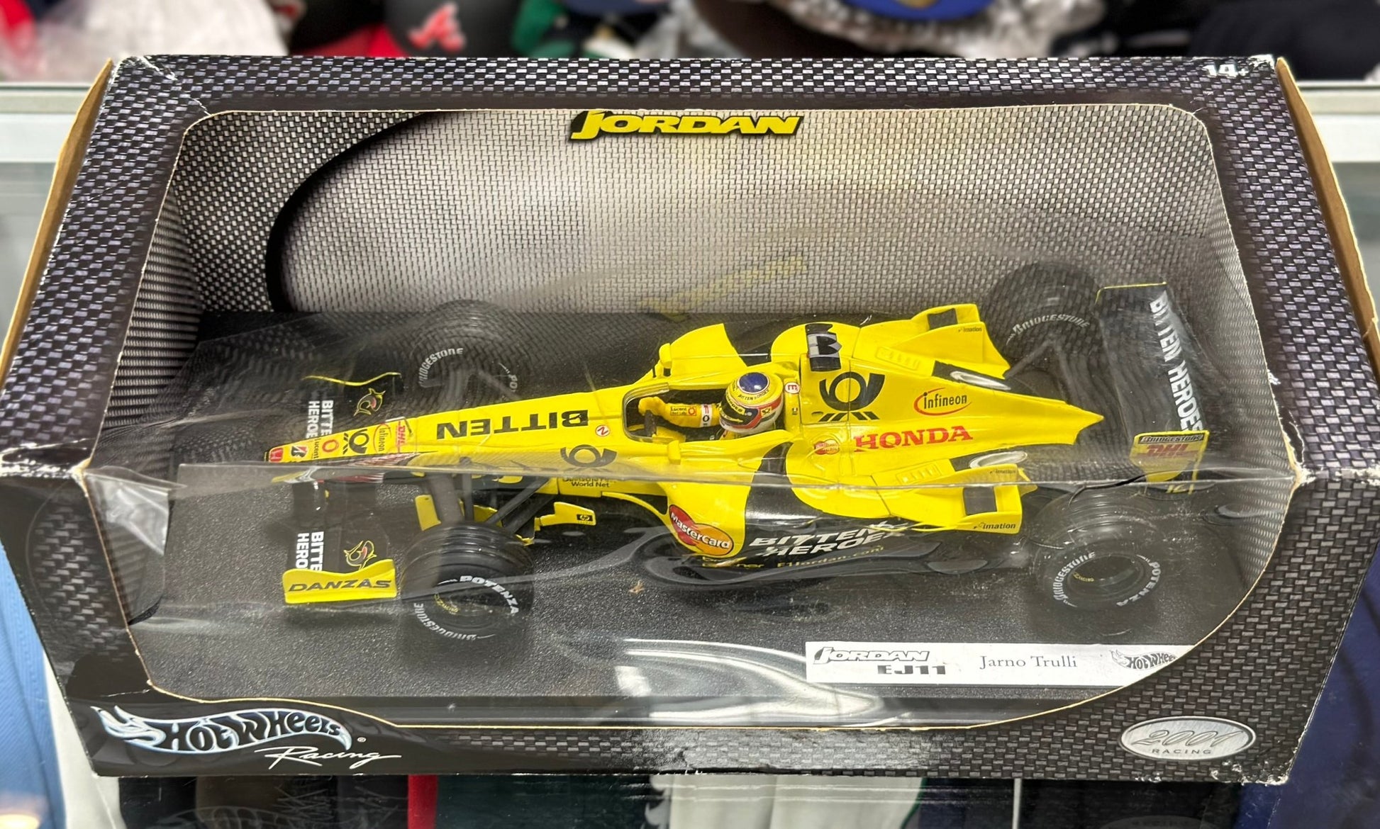 Hot Wheels Honda Jordan Formula One 'EJ11' Yellow 1/18 Scale Diecast Model F1 Car - Product Image