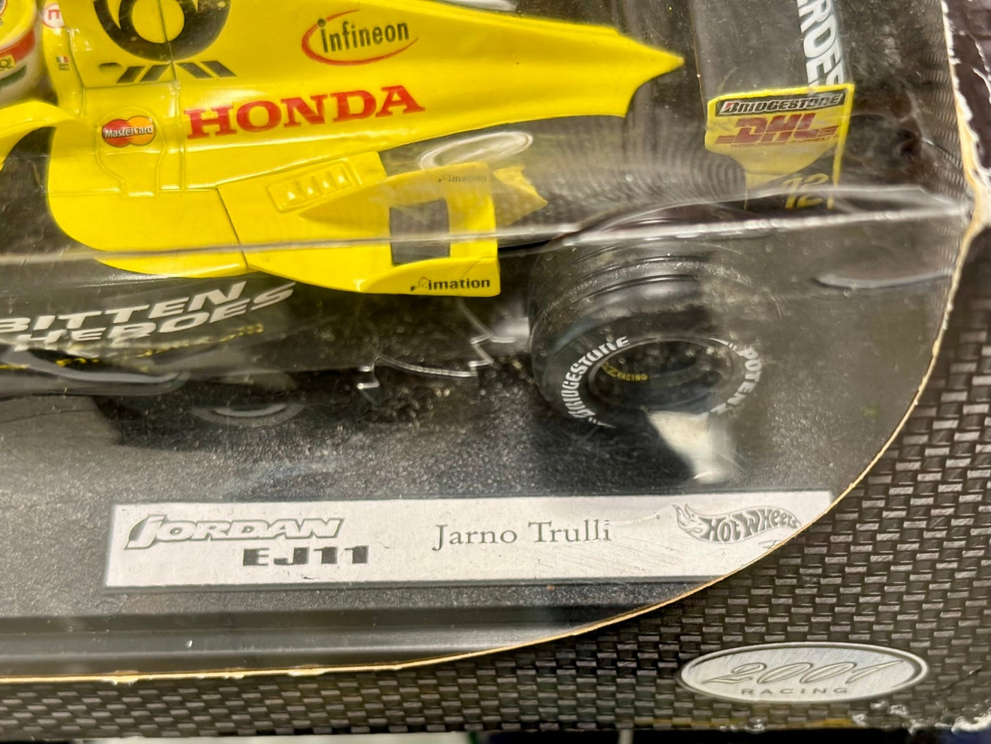 Hot Wheels Honda Jordan Formula One 'EJ11' Yellow 1/18 Scale Diecast Model F1 Car - Product Image