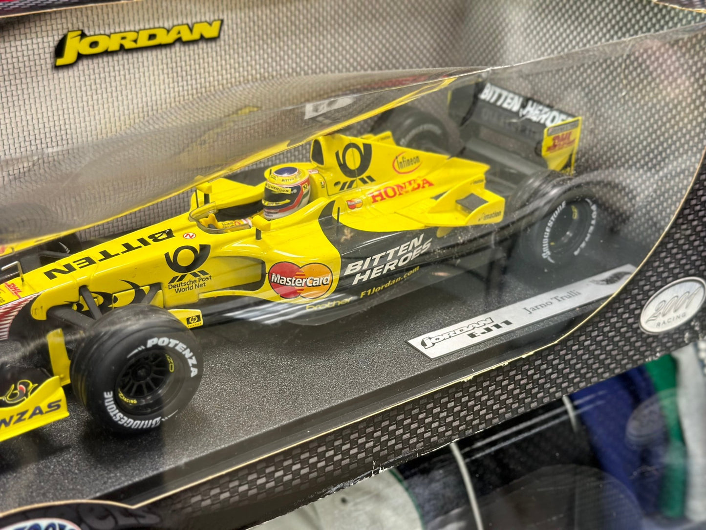 Hot Wheels Honda Jordan Formula One 'EJ11' Yellow 1/18 Scale Diecast Model F1 Car - Product Image