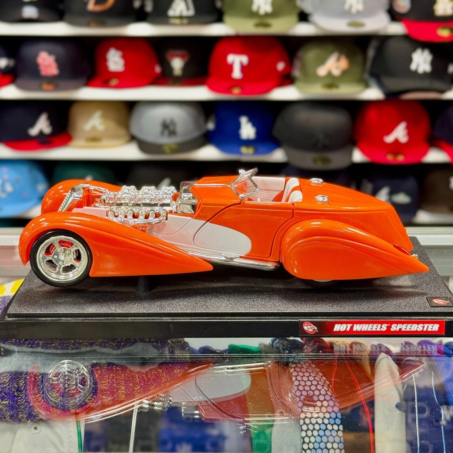 Hot Wheels Speedster Convertible Orange 1/18 Scale Diecast Model Car - Product Image