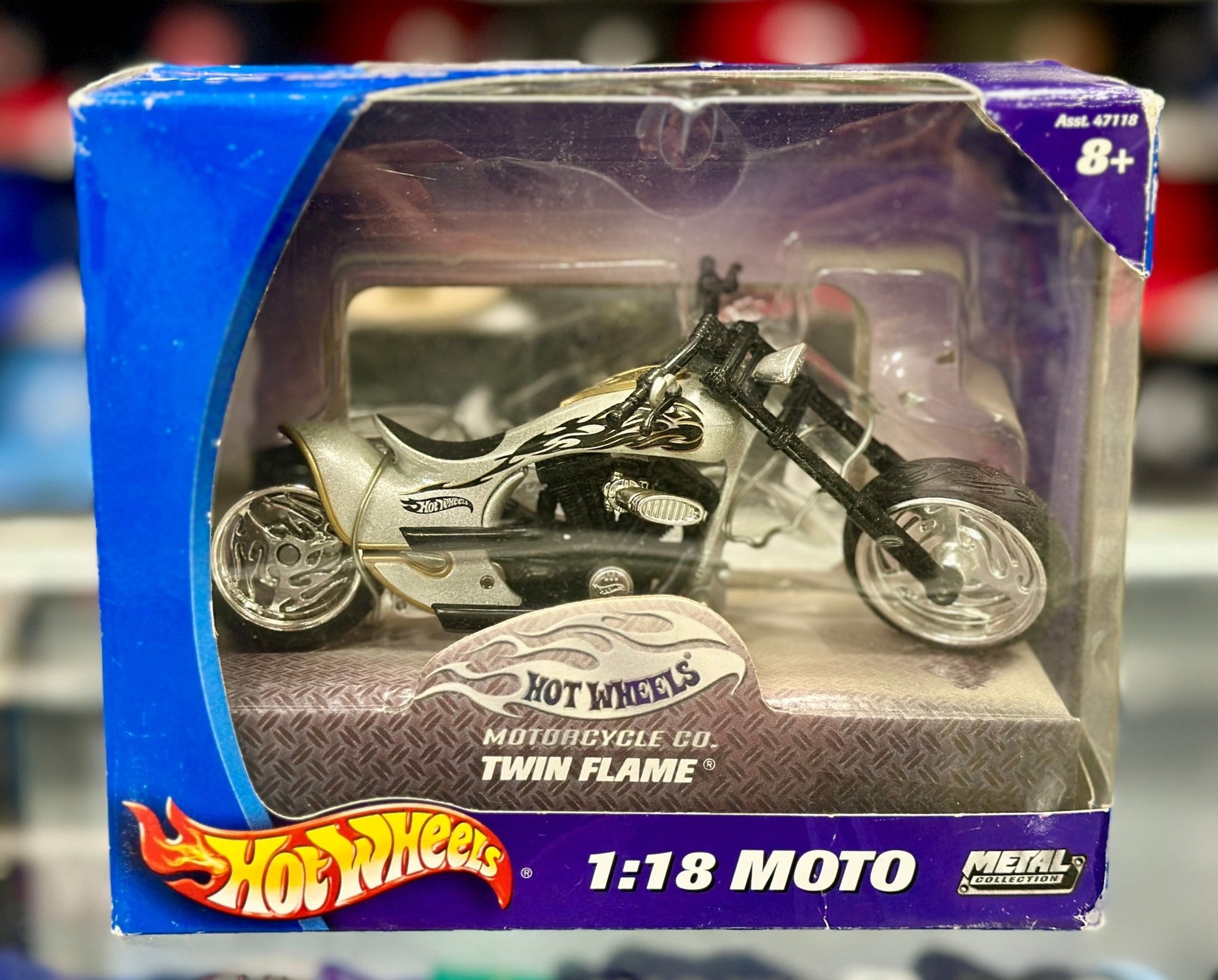 Hot Wheels Twin Flames Motorcycle 1/18 Scale Model Motorcycle | New - Product Image