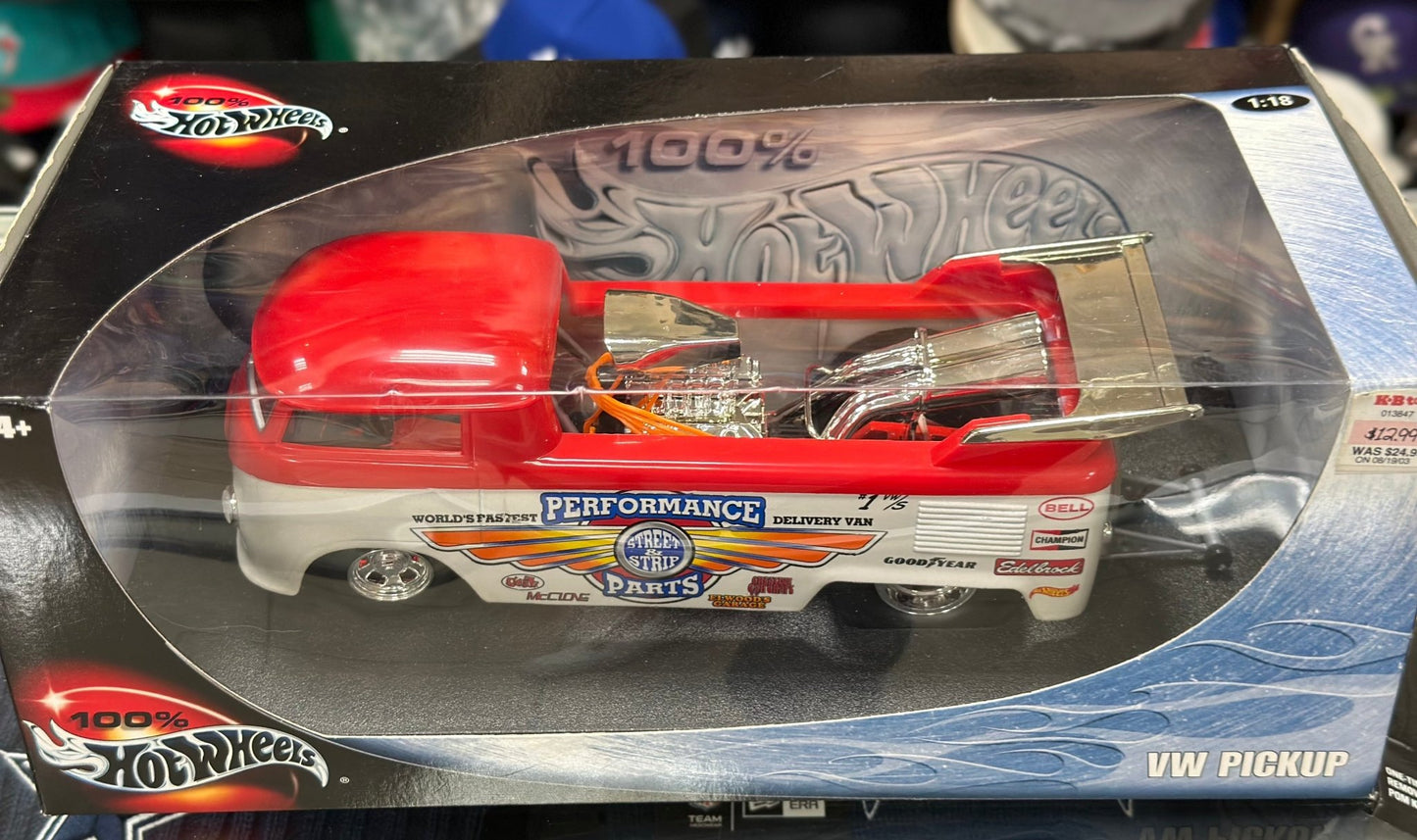 Hot Wheels Volkswagen Pickup Delivery Van 'Drag Bus Hot Rod' 1/18 Scale Diecast Model Car | New - Product Image