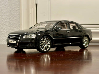 Kyosho Audi A8 Black Sedan 1/18 Scale Diecast Model Car - Product Image