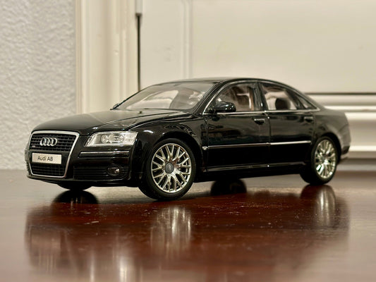 Kyosho Audi A8 Black Sedan 1/18 Scale Diecast Model Car - Product Image
