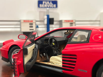Kyosho Ferrari Testarossa Red 1/18 Scale Diecast Model Car | Opening Headlights - Product Image