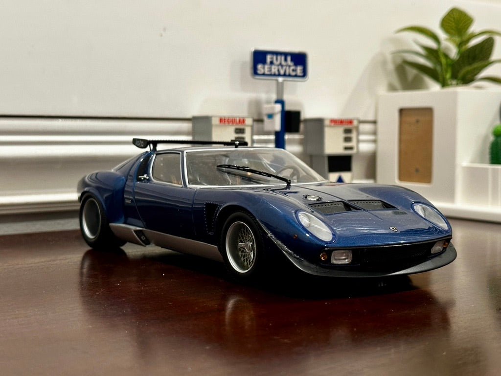 Kyosho Lamborghini Miura SVR-Jota Blue 1/18 Scale Diecast Model Car | New - Product Image