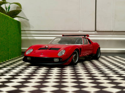 Kyosho Lamborghini Miura SVR Jota Red 1/18 Scale Diecast Model Car - Product Image