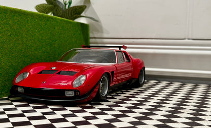 Kyosho Lamborghini Miura SVR Jota Red 1/18 Scale Diecast Model Car - Product Image