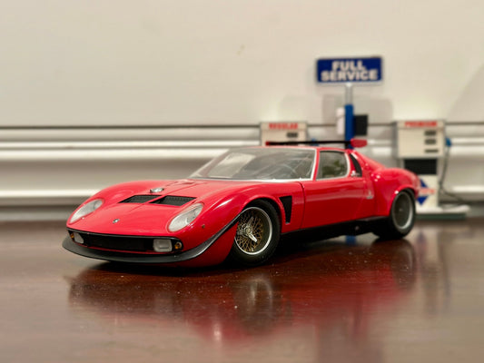 Kyosho Lamborghini Miura SVR Jota Red 1/18 Scale Diecast Model Car - Product Image