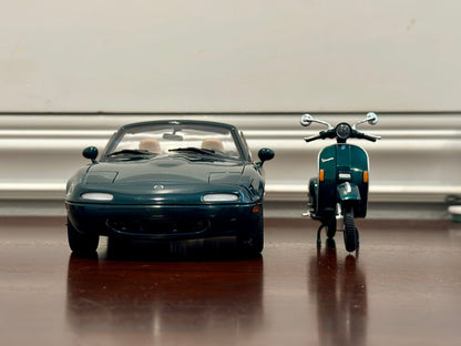 Kyosho Mazda Miata & Vespa Green w/ Tan 1/18 Scale Diecast Model Car | Bundle - Product Image