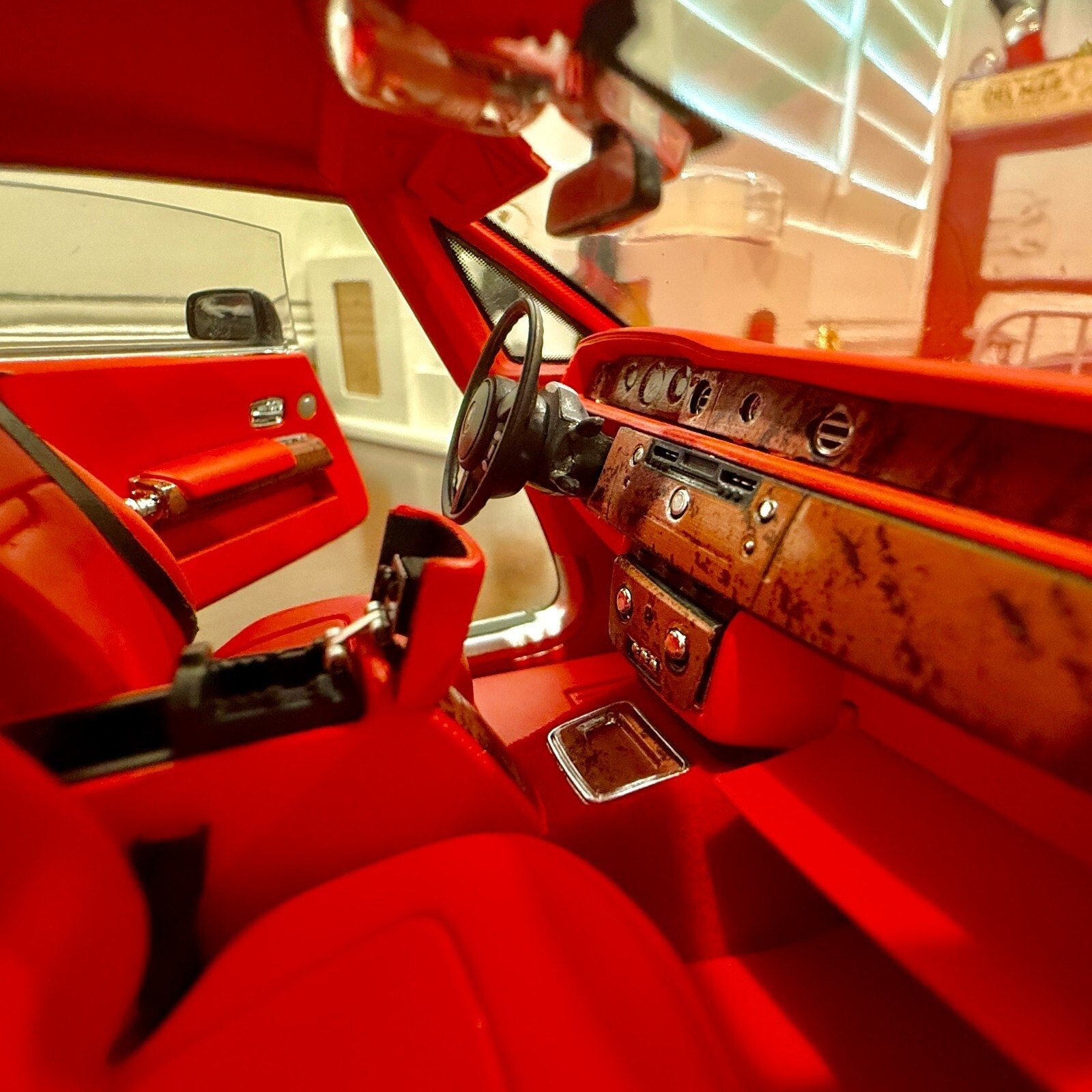 Kyosho Rolls Royce Phantom Coupe Diamond Black w/ Red Interior 1/18 Scale Diecast Model Car | New - Product Image