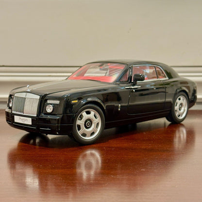 Kyosho Rolls Royce Phantom Coupe Diamond Black w/ Red Interior 1/18 Scale Diecast Model Car | New - Product Image