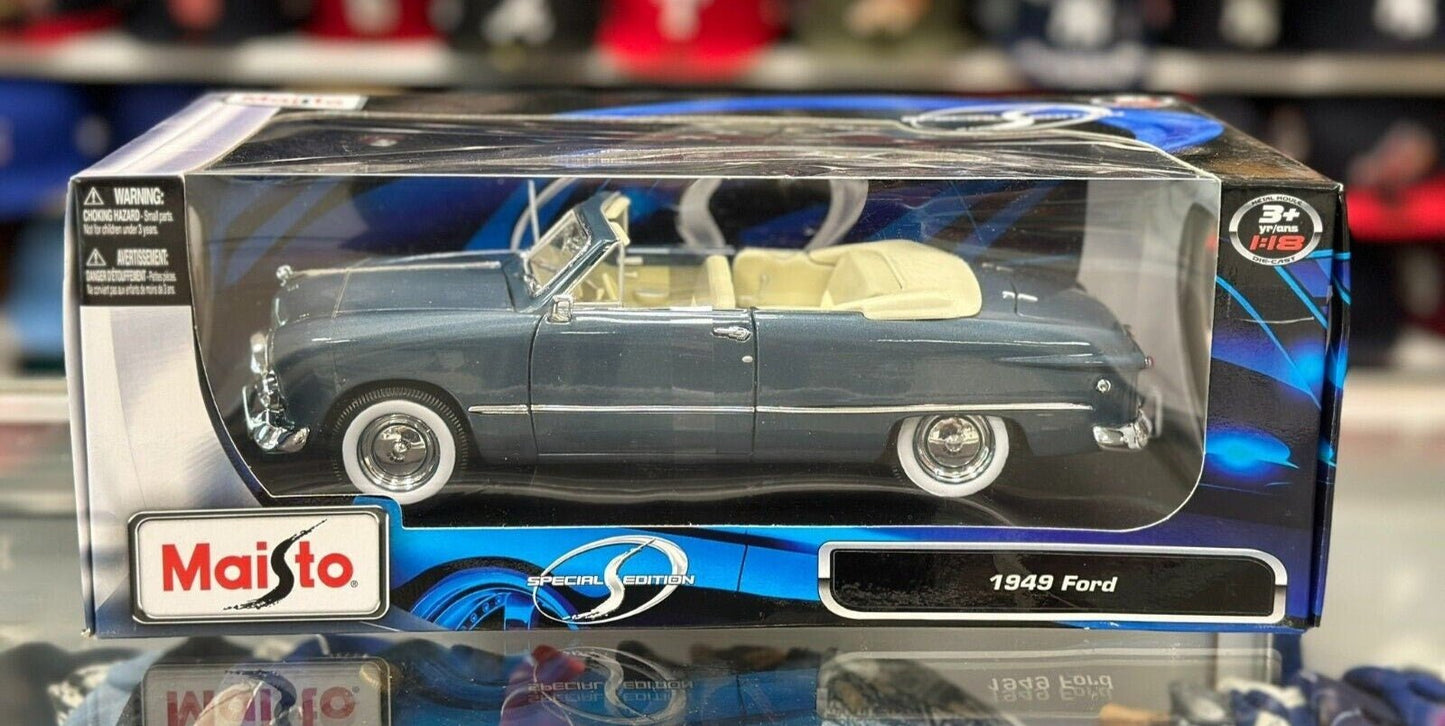 Maisto 1949 Ford Tudor Blue 1/18 Scale Diecast Model Car - Product Image
