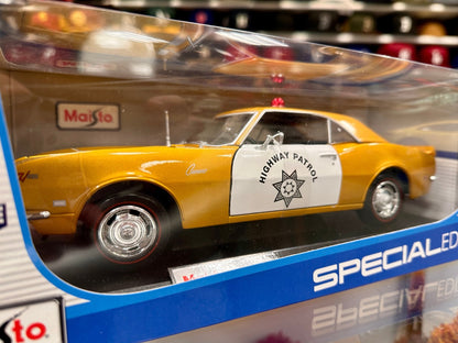 Maisto 1968 Chevrolet Camaro Z28 'Highway Patrol' Gold 1/18 Scale Diecast Model Car - Product Image