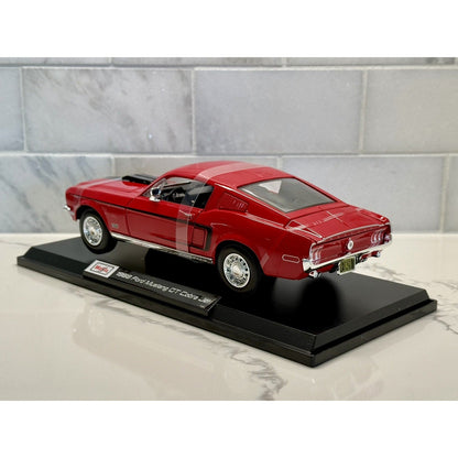 Maisto 1968 Ford Mustang GT Cobra Jet Red 1/18 Scale Diecast Model Car | New - Product Image