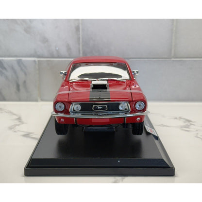 Maisto 1968 Ford Mustang GT Cobra Jet Red 1/18 Scale Diecast Model Car | New - Product Image