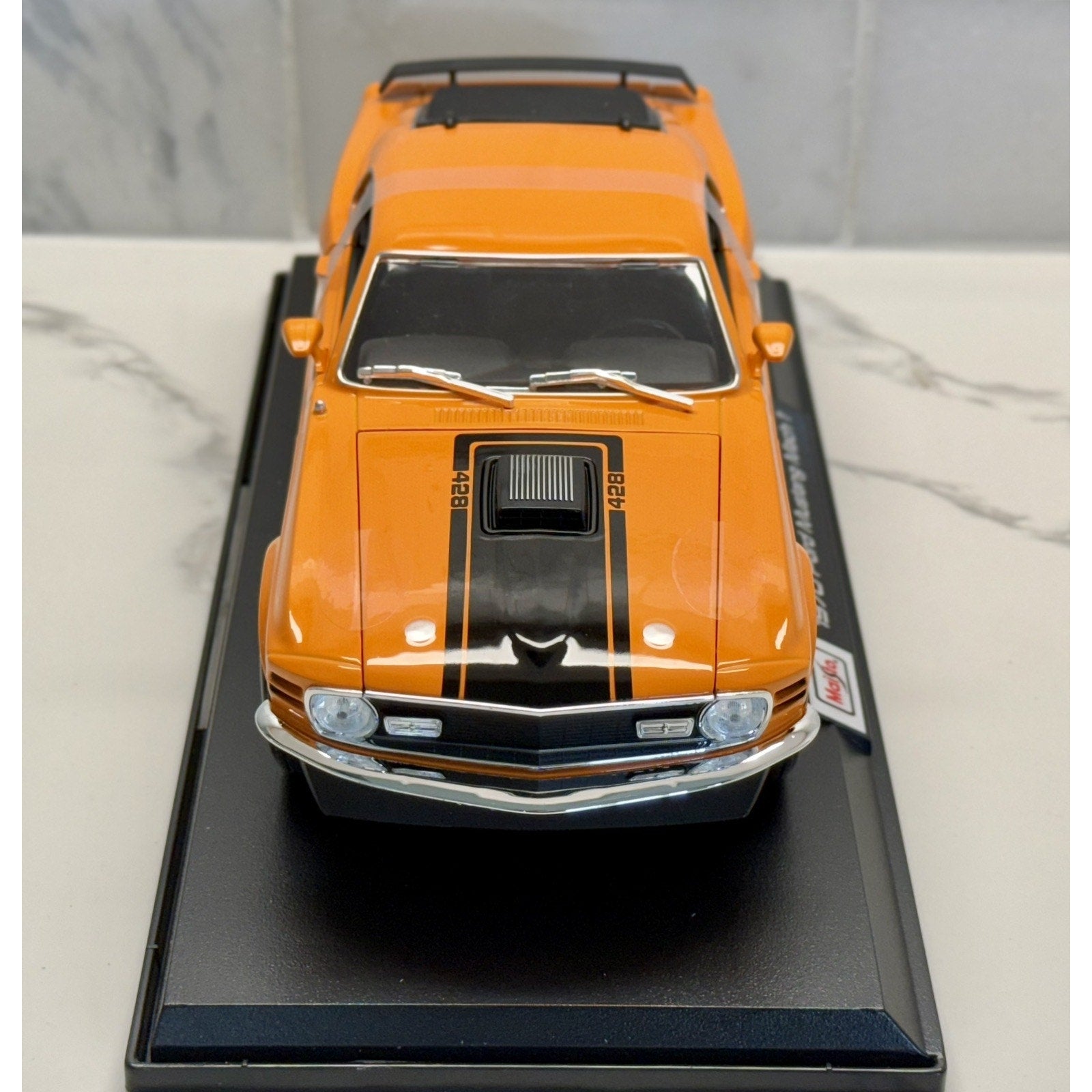 Maisto 1970 Ford Mustang Mach-1 Orange 1/18 Scale Diecast Model Car | New - Product Image