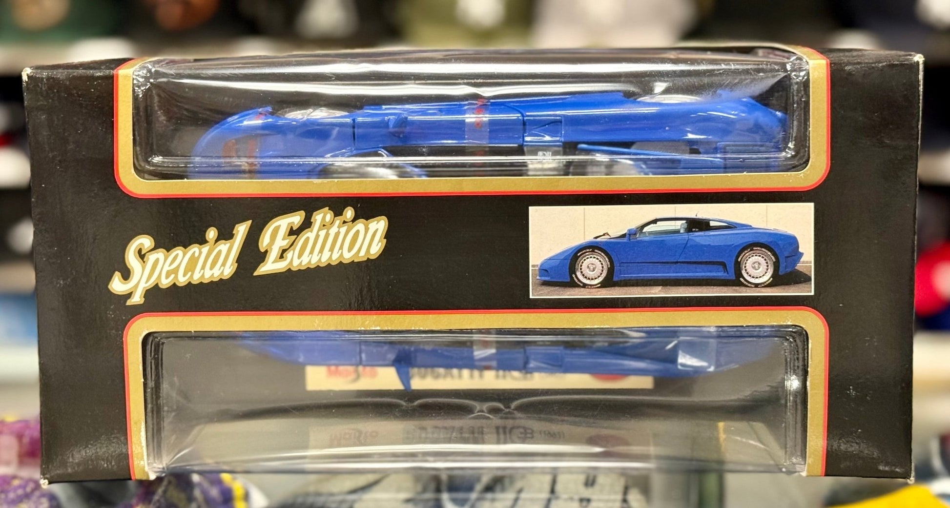 Maisto 1992 Bugatti EB110 French Blue 1/18 Scale Diecast Model Car | New - Product Image