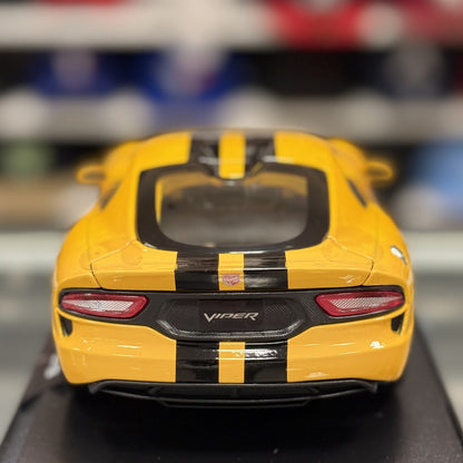 Maisto 1:18 2013 SRT Viper GTS Yellow w/ Black Stripes Diecast Model Car | New - Product Image