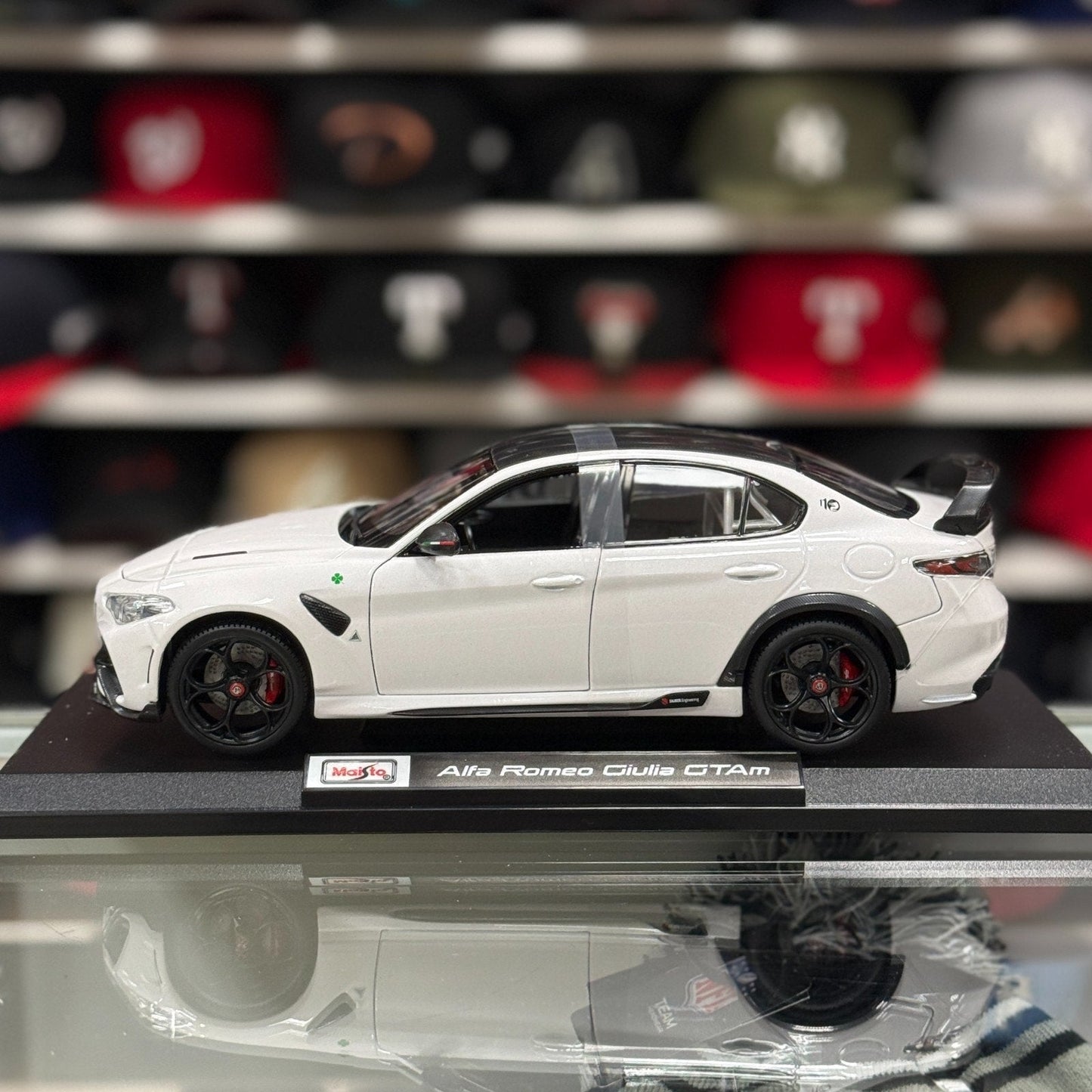 Maisto Alfa Romeo Giulia GTR White 1/18 Scale Diecast Model | New - Product Image
