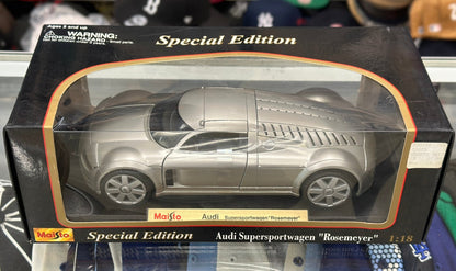 Maisto Audi Supersportwagen Rosemeyer Silver 1/18 Scale Diecast Model Car - Product Image