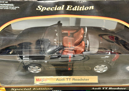 Maisto Audi TT Roadster Black 1/18 Scale Diecast Model Car - Product Image