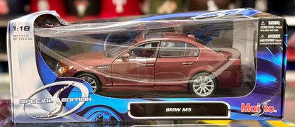 Maisto BMW (E60) M5 Maroon 1/18 Scale Diecast Model Car | New - Product Image