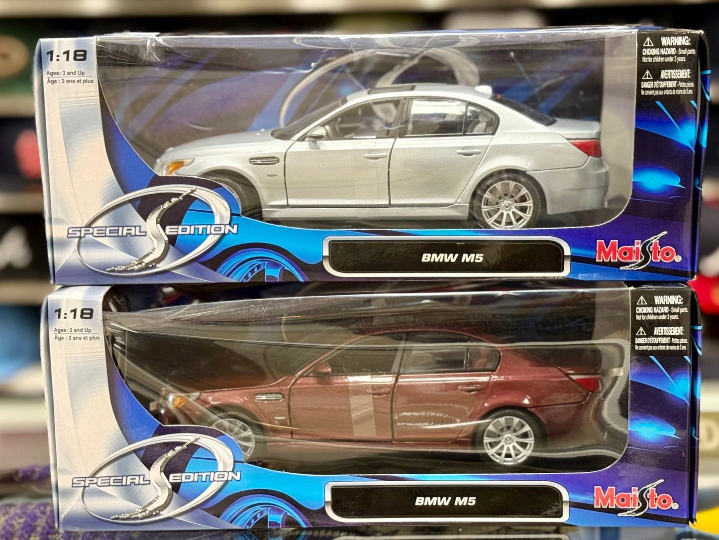 Maisto BMW (E60) M5 Silver 1/18 Scale Diecast Model Car | New - Product Image