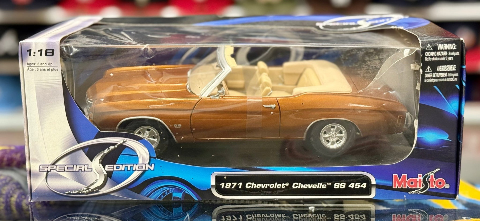 Maisto Chevrolet Chevelle SS 454 Convertible Metallic Copper 1/18 Scale Diecast Model Car | New - Product Image