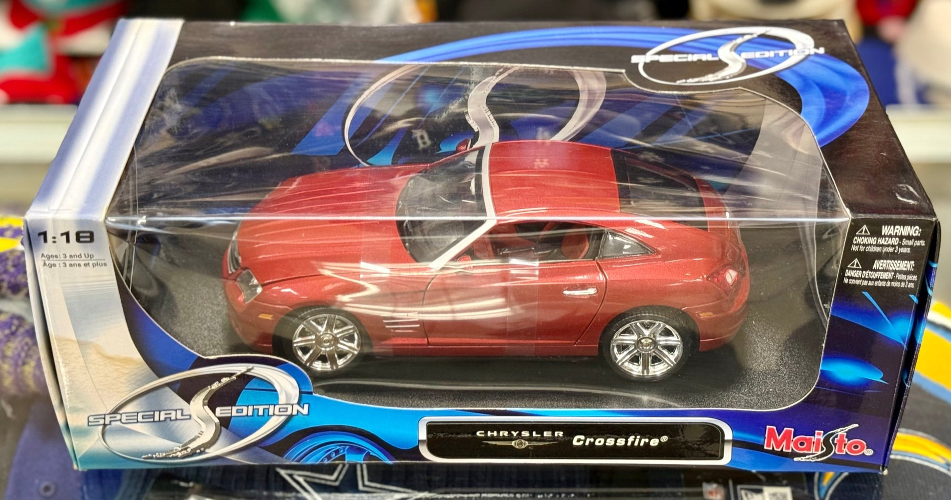 Maisto Chrysler Crossfire Maroon 1/18 Scale Diecast Model Car | New - Product Image