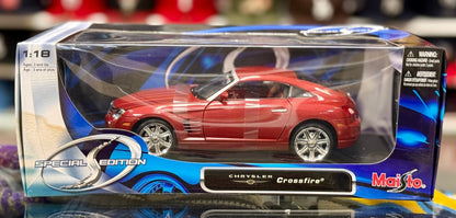 Maisto Chrysler Crossfire Maroon 1/18 Scale Diecast Model Car | New - Product Image