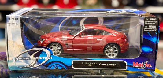 Maisto Chrysler Crossfire Maroon 1/18 Scale Diecast Model Car | New - Product Image
