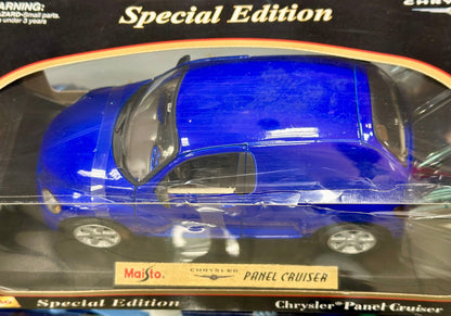 Maisto Chrysler Panel PT Cruiser Blue 1/18 Scale Diecast Model Car - Product Image