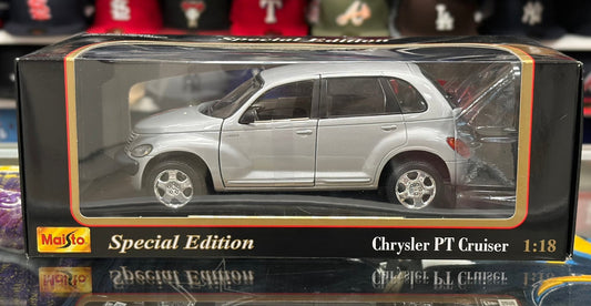 Maisto Chrysler PT Cruiser Silver 1/18 Scale Diecast Model Car | New - Product Image