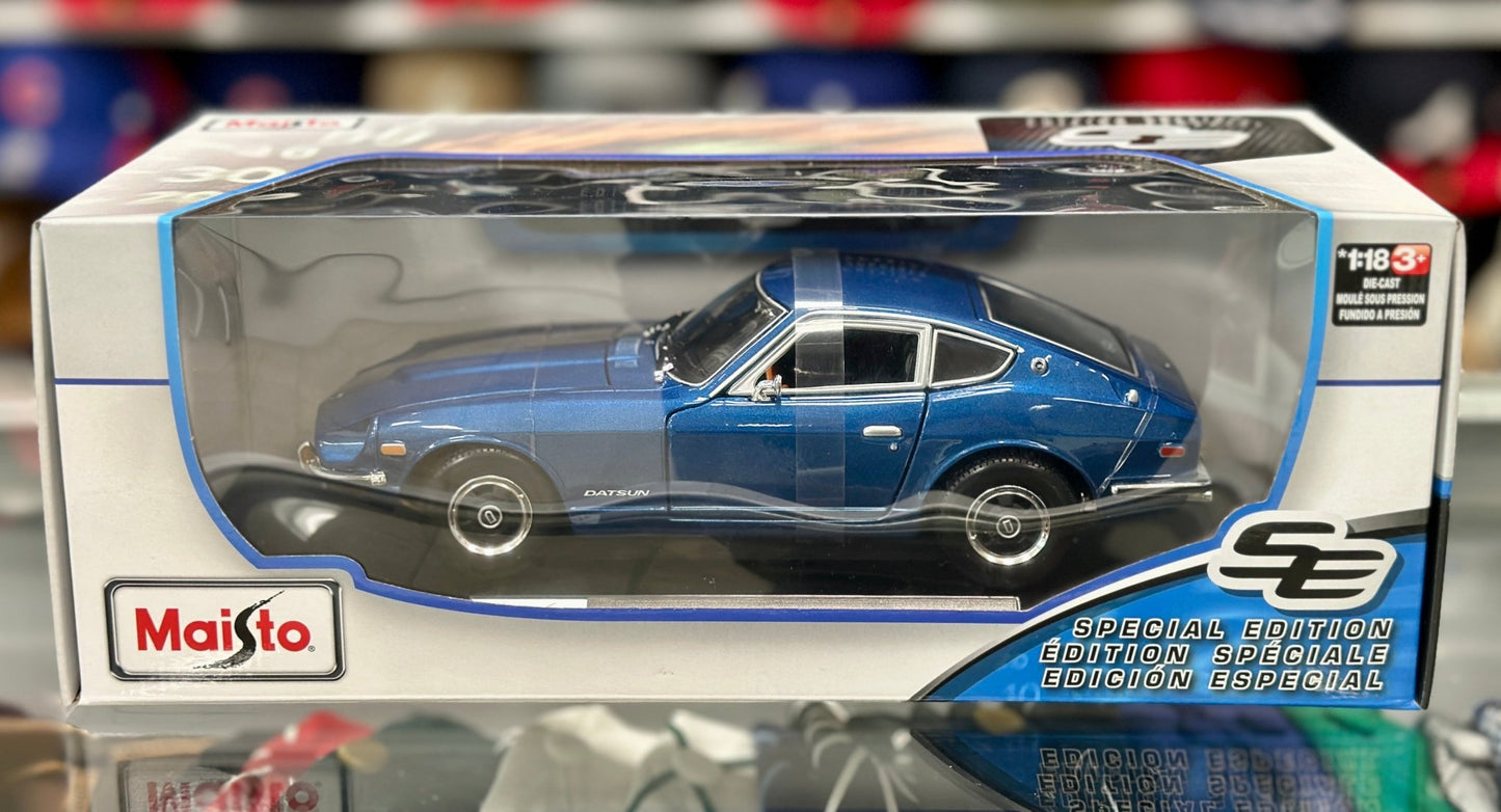 Maisto Datsun 240z Blue 1/18 Scale Diecast Model Car | New - Product Image